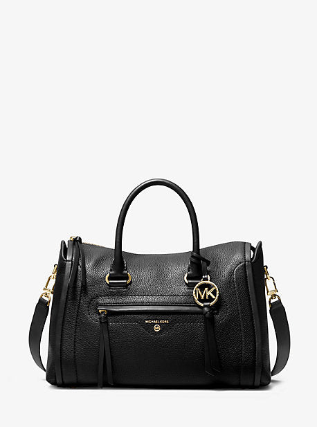 Michael kors carine medium pebbled hot sale leather satchel