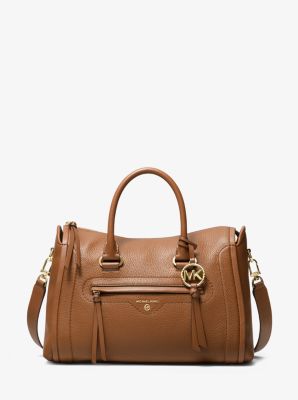 Michael kors carine medium pebbled best sale leather satchel