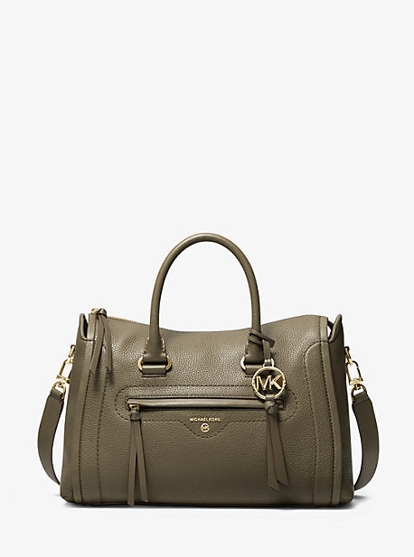 Carine Medium Pebbled Leather Satchel