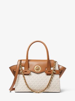 Carmen small logo outlet and leather belted satchel