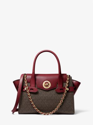 Carmen Small Logo and Leather Belted Satchel