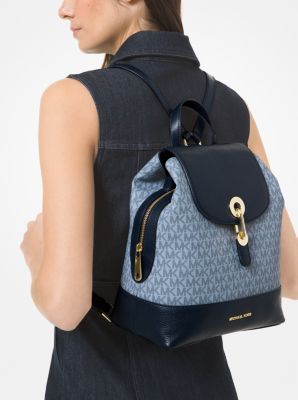 Raven Medium Logo and Pebbled Leather Backpack