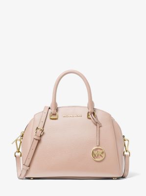 Maxine Medium Pebbled Leather Dome Satchel