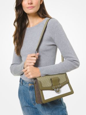 Jessie Medium Two-Tone Logo Shoulder Bag