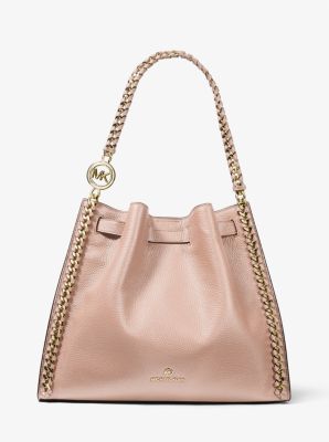 Mina Large Pebbled Leather Shoulder Bag