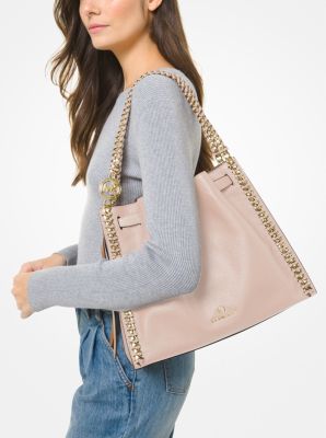 Mina Large Pebbled Leather Shoulder Bag