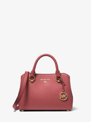 Michael Kors Merlot Saffiano offers Small Satchel