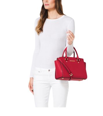 Selma Saffiano Leather Medium Satchel