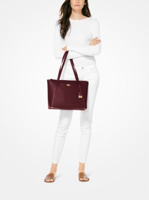 Maddie Medium Crossgrain Leather Tote Bag