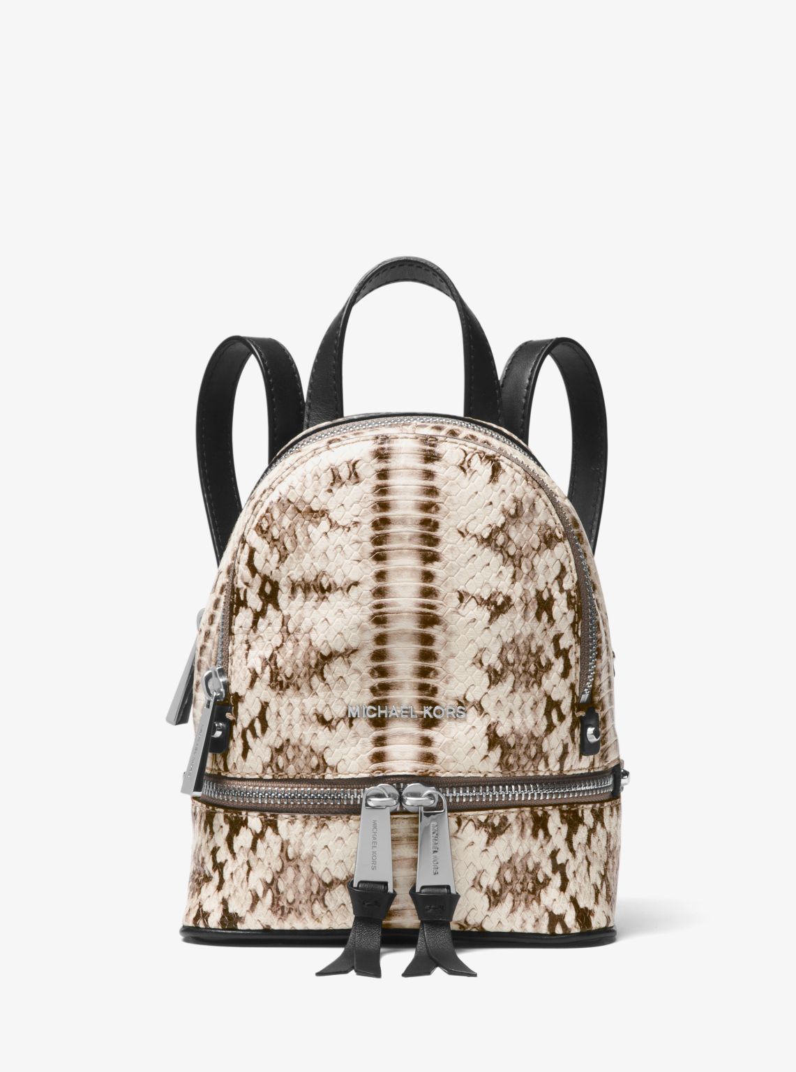Rhea Mini Snake-Embossed Leather Backpack