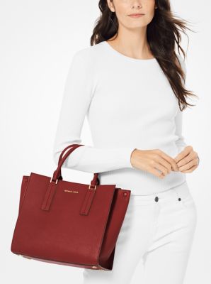 Alessa Large Pebbled Leather Satchel