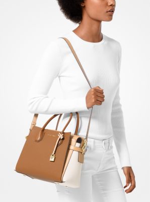 Mercer belted tricolor pebble leather sale satchel