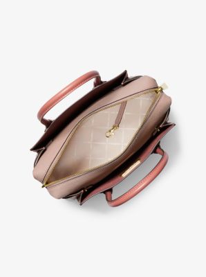 Mercer Medium Tri-Color Pebbled Leather Belted Satchel – Michael Kors  Pre-Loved