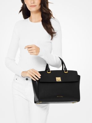 Sylvia Large Crossgrain Leather Satchel