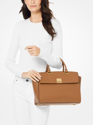 Sylvia Large Crossgrain Leather Satchel