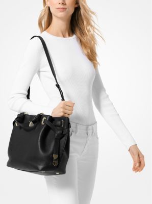 Greta Large Pebbled Leather Satchel