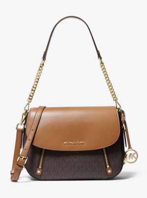 Michael Kors Bedford Legacy Large Logo and Pebbled Leather Crossbody Bag