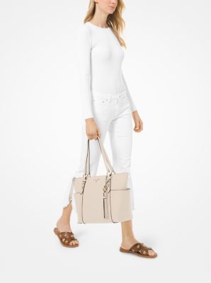 Sullivan Large Saffiano Leather Top-Zip Tote Bag