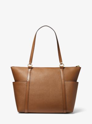 Sullivan Large Saffiano Leather Top-Zip Tote Bag