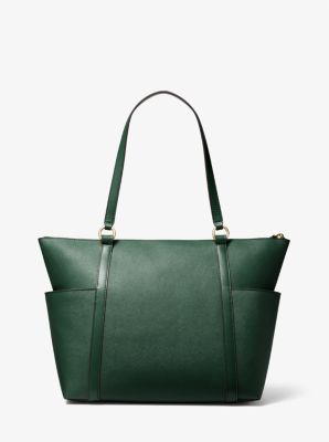 Sullivan Large Saffiano Leather Top-Zip Tote Bag