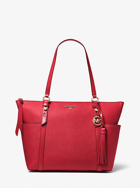 Sullivan Large Saffiano Leather Top-Zip Tote Bag