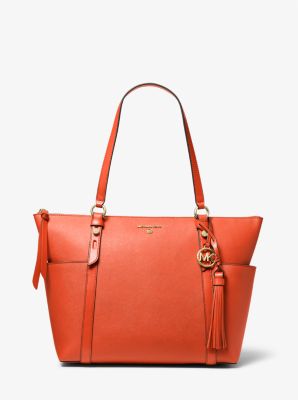 Sullivan Large Saffiano Leather Top-Zip Tote Bag