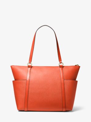 Sullivan Large Saffiano Leather Top-Zip Tote Bag