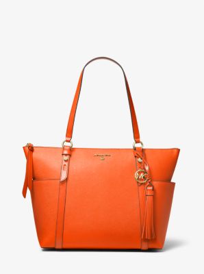 Sullivan Large Saffiano Leather Top-Zip Tote Bag