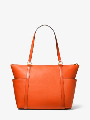 Sullivan Large Saffiano Leather Top-Zip Tote Bag