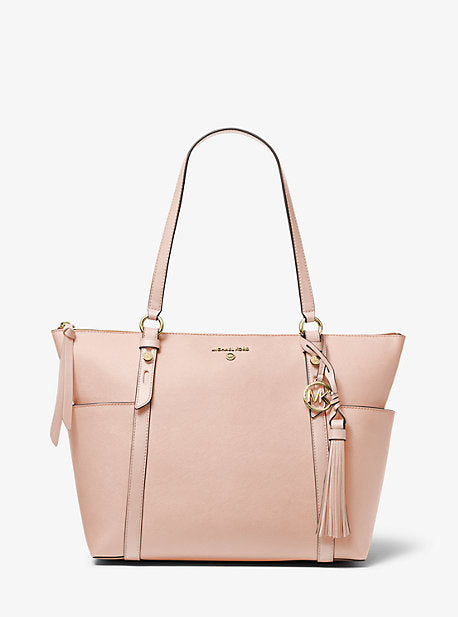 Sullivan Large Saffiano Leather Top-Zip Tote Bag