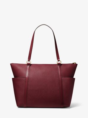 Sullivan Large Saffiano Leather Top-Zip Tote Bag