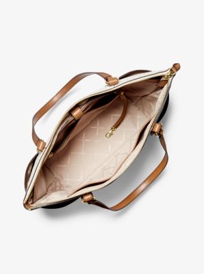 👜 Michael Kors MK Sullivan Large Logo Top-Zip Tote Bag, Women's