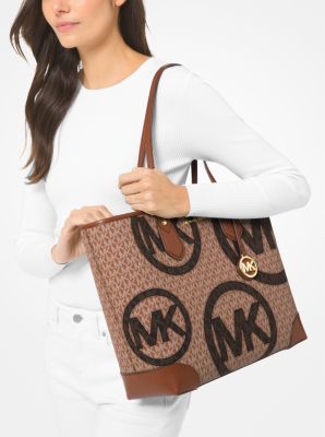 Eva Large Two-Tone Graphic Logo Tote Bag