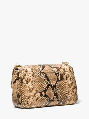 SoHo Large Quilted Snake Embossed Leather Shoulder Bag