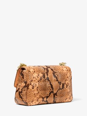 SoHo Large Quilted Snake Embossed Leather Shoulder Bag