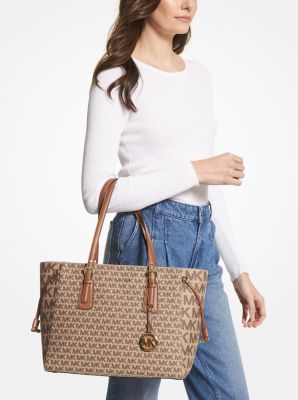 Voyager Medium Logo Jacquard Tote Bag