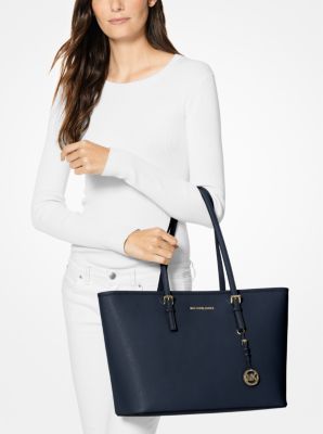 Michael Kors Jet Set Saffiano store Leather Top-Zip Tote Bag (Preloved)