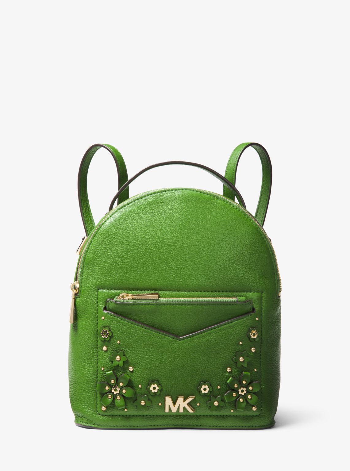 Jessa Small Floral Embellished Pebbled Leather Convertible Backpack
