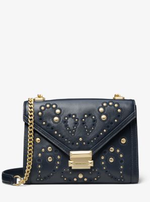 Whitney Large Embellished Leather Convertible Shoulder Bag