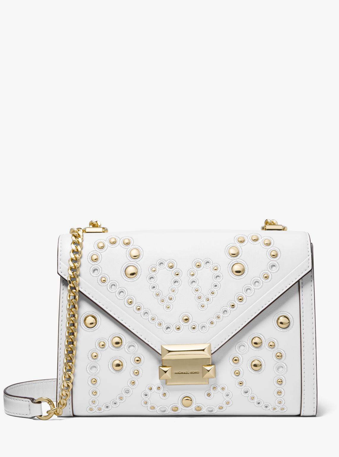 Whitney Large Embellished Leather Convertible Shoulder Bag