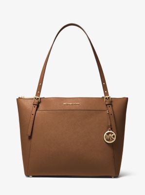 Buy Michael Kors Voyager Large Saffiano Leather Top-Zip Tote Bag, Brown  Color Women