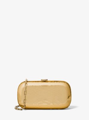 Gansevoort Metallic Python Embossed Leather Minaudieiere