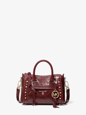 Carine Extra-Small Studded Crinkled Leather Crossbody Bag