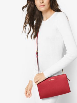 Jet Set Large Saffiano Leather Convertible Crossbody Bag