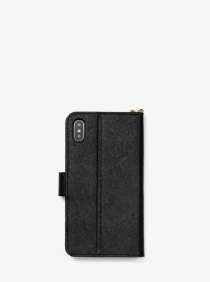 Saffiano Leather Wristlet Folio Case for iPhone XS Max – Michael Kors ...