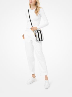 Jet Set Medium Logo Stripe Crossbody Bag