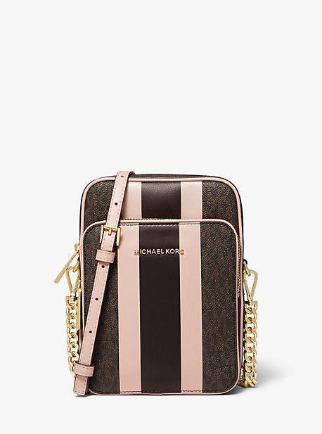 Jet Set Medium Logo Stripe Crossbody Bag