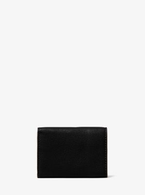Small Pebbled Leather Tri-Fold Envelope Wallet
