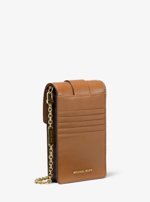 Small Logo and Leather Smartphone Crossbody Bag