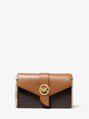 Mk logo and leather best sale convertible crossbody